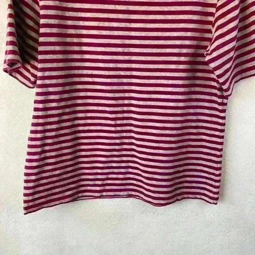 Tommy Bahama Women's Magenta and‎ Gray Striped Short Sleeve Shirt Size Large - Picture 10 of 13